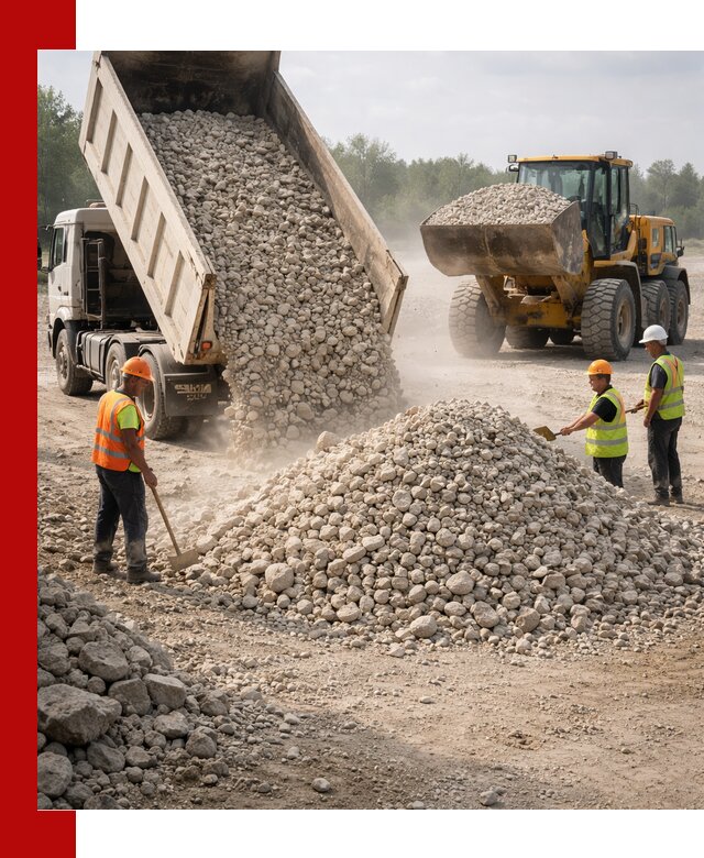 Доставка известнякового щебня фр. 40-70 в Балашихе