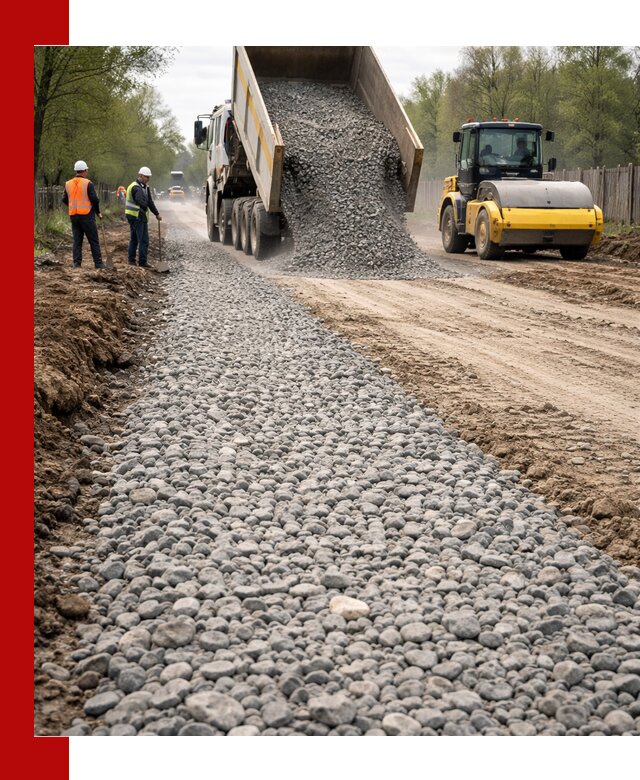 Доставка щебня для отсыпки дорог в Балашихе высокого качества