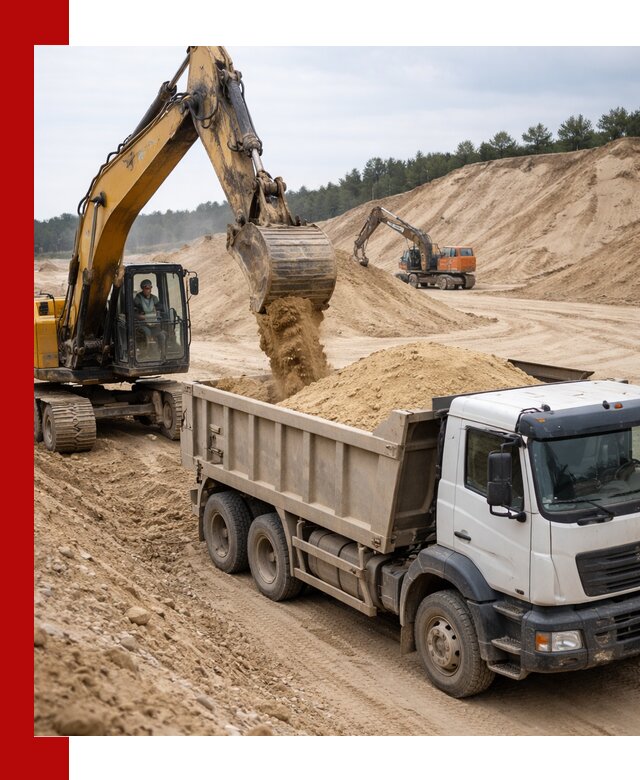 Доставка карьерного песка с самосвалами и разгрузкой в Балашихе