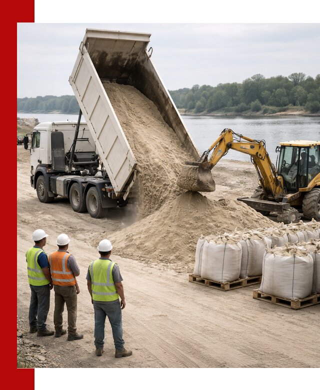 Доставка речного песка в Балашихе самосвалами и погрузкой