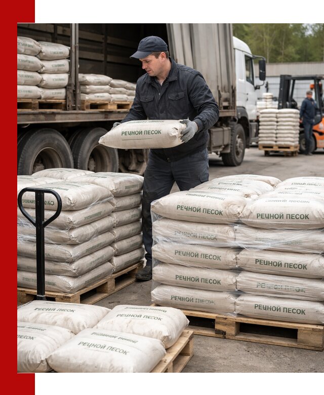 Речной песок в мешках с доставкой в Балашихе