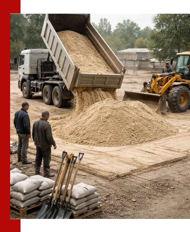 Доставка мытого песка в Балашихе с самосвалами по выгодной цене