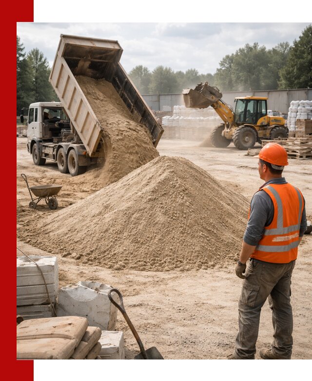 Доставка строительного песка с самосвалом в Балашихе