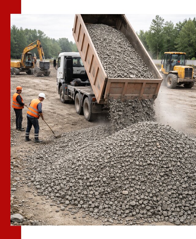 Доставка гравия фракции 40-70 в Балашихе оптом и в розницу