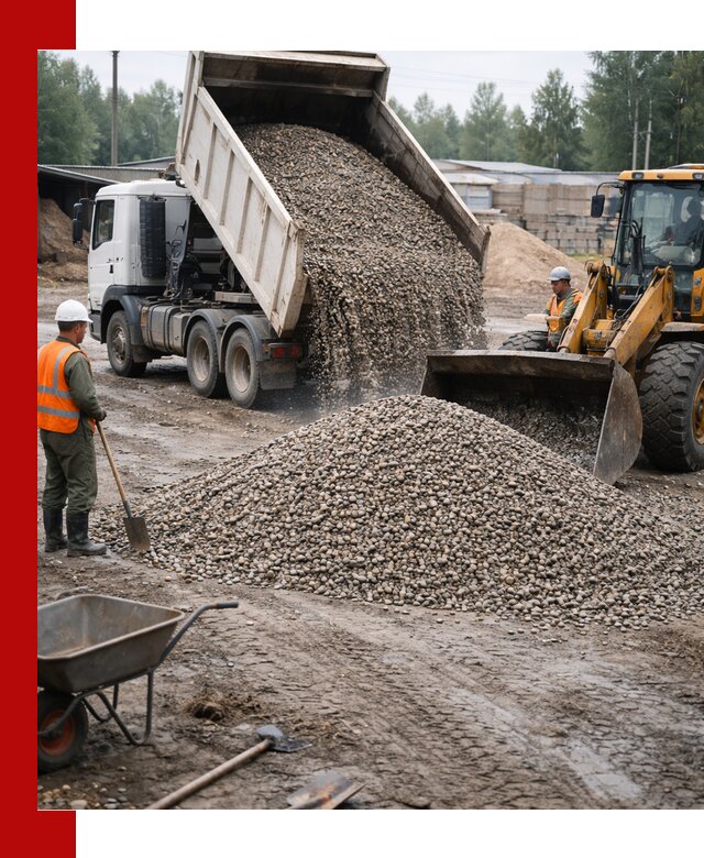 Мытый гравий с доставкой в Балашихе от карьера до участка