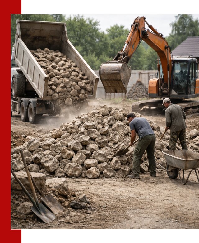 Доставка и разгрузка бутового камня в Балашихе