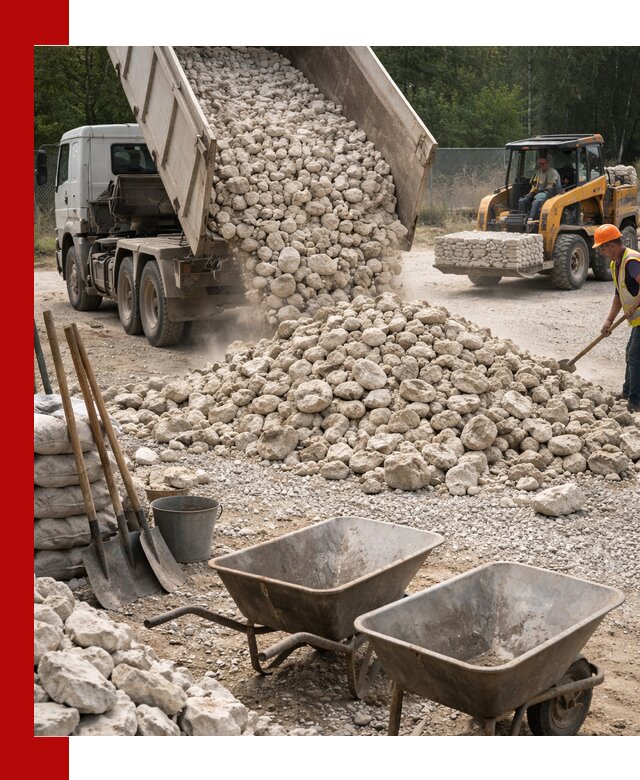 Доставка и продажа бутового известнякового камня в Балашихе