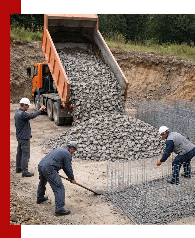 Камень для габионов с доставкой в Балашихе быстро и надёжно