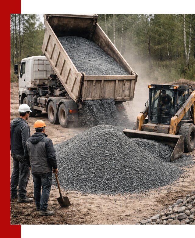 Гранитный отсев 0-5 с доставкой и разгрузкой в Балашихе