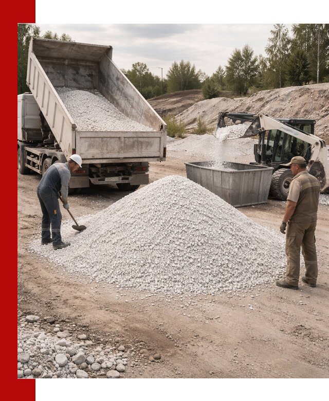 Доставка и продажа белой мраморной крошки в Балашихе