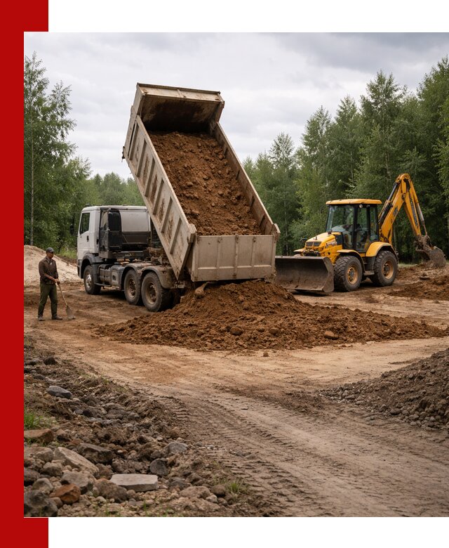 Доставка суглинка самосвалами в Балашихе подсыпка и планировка