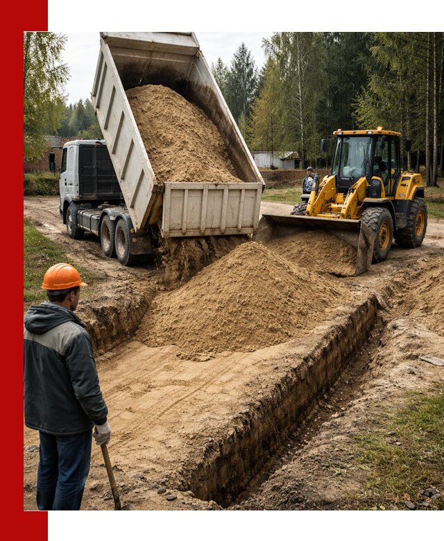 Доставка песчаного грунта в Балашихе для строительных работ