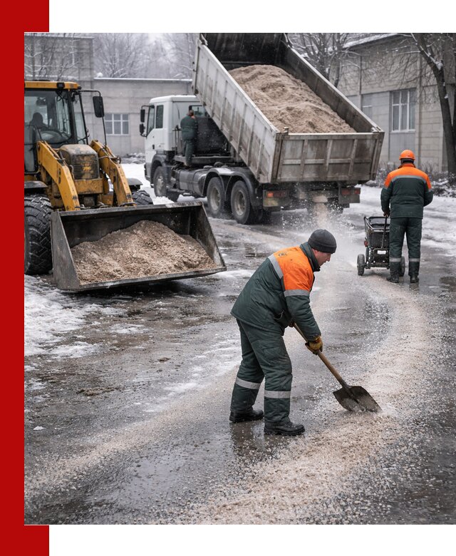 Реагент против гололеда с доставкой и нанесением в Балашихе