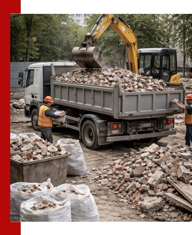Вывоз строительного мусора в Балашихе с самосвалами и контейнерами